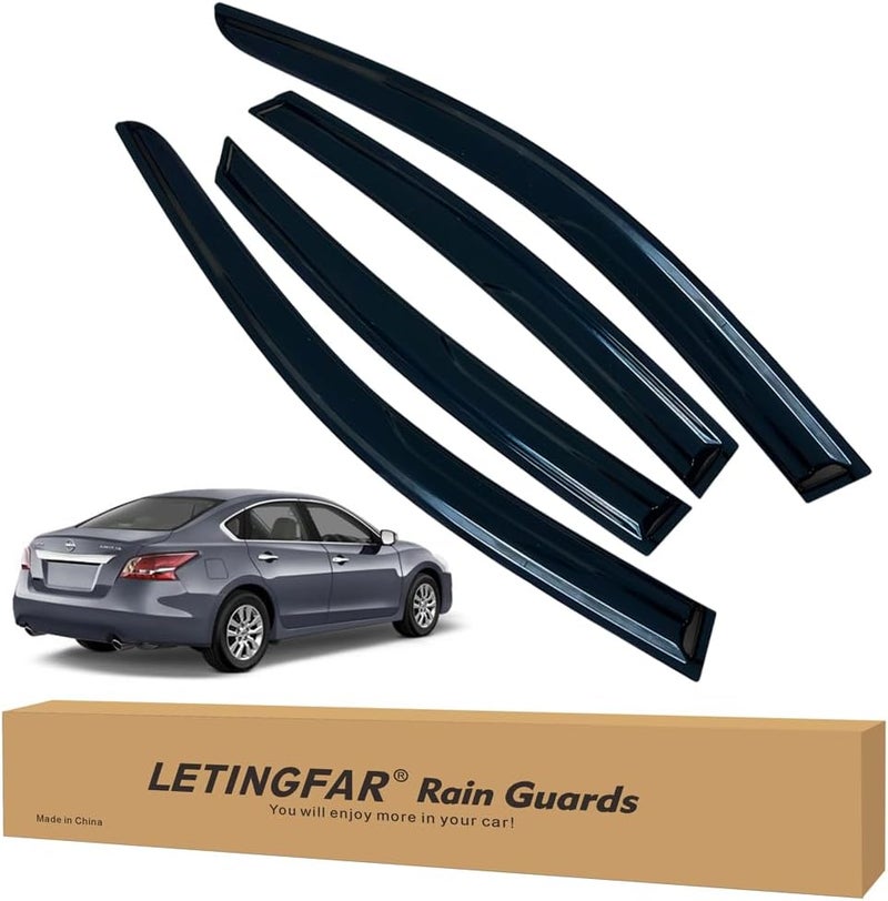 LETINGFAR حواجز المطر للنوافذ لسيارة نيسان ألتيما 2013 2014 2015 2016 2017 2018، واقيات الرياح وظلال التهوية لسيارة نيسان ألتيما - Image 1